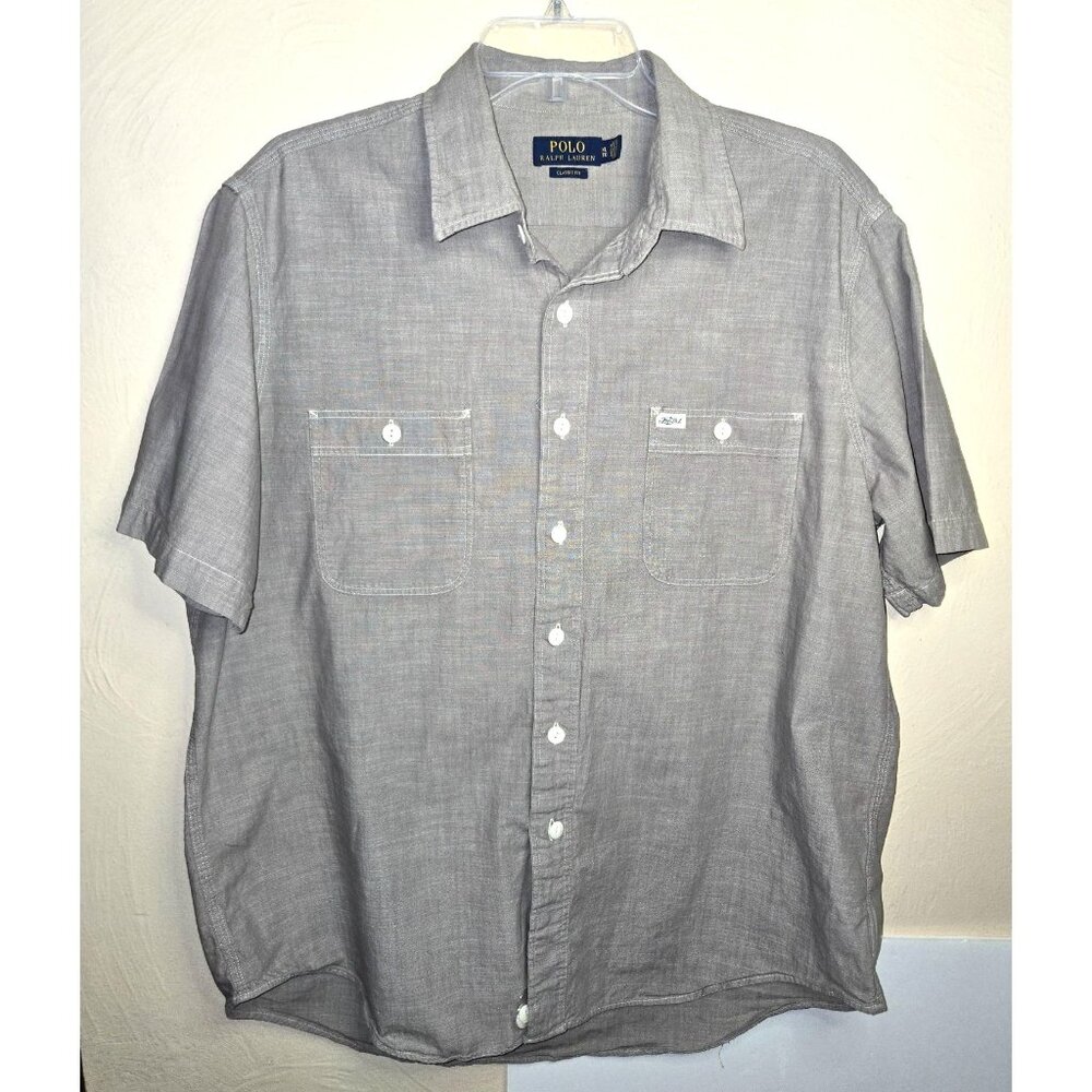 Polo Ralph Lauren 100% Cotton Button Down Camp Shirt Size XL Classic Fit Preppy